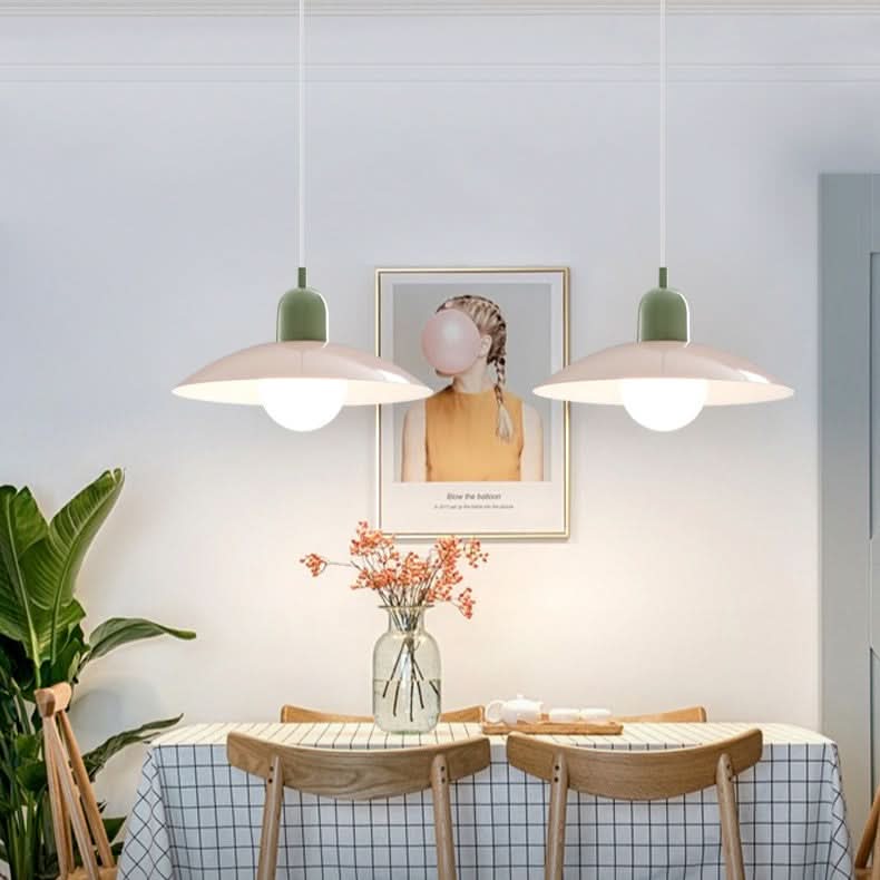 Modern Macaron Bauhaus Iron Pendant Light, 32cm, Adjustable 1.5m Cord