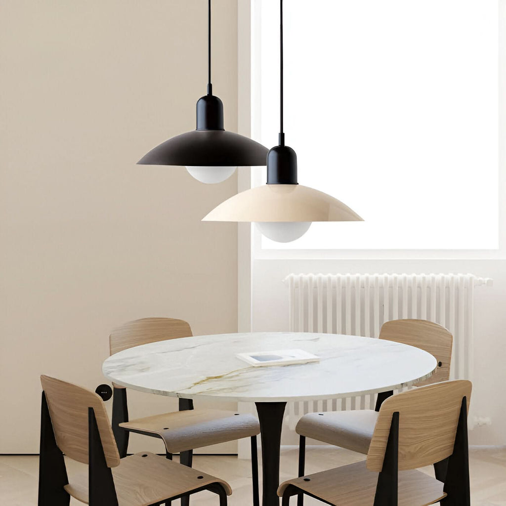 Modern Macaron Bauhaus Iron Pendant Light, 32cm, Adjustable 1.5m Cord