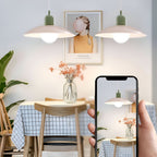 Modern Macaron Bauhaus Iron Pendant Light, 32cm, Adjustable 1.5m Cord