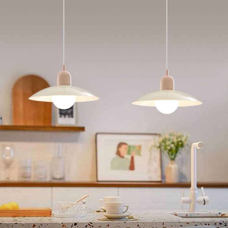 Modern Macaron Bauhaus Iron Pendant Light, 32cm, Adjustable 1.5m Cord