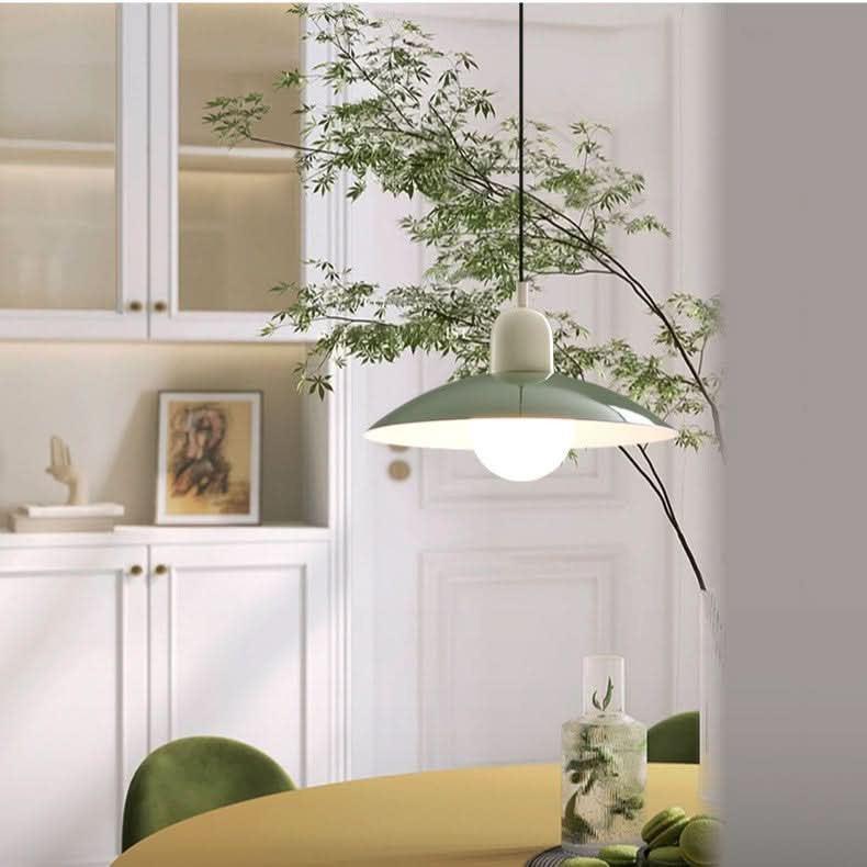 Modern Macaron Bauhaus Iron Pendant Light, 32cm, Adjustable 1.5m Cord