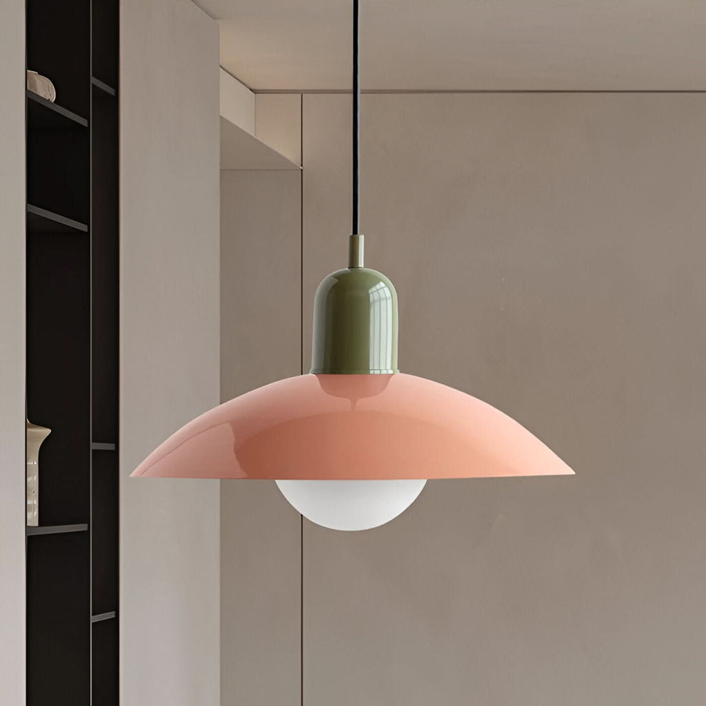 Modern Macaron Bauhaus Iron Pendant Light, 32cm, Adjustable 1.5m Cord