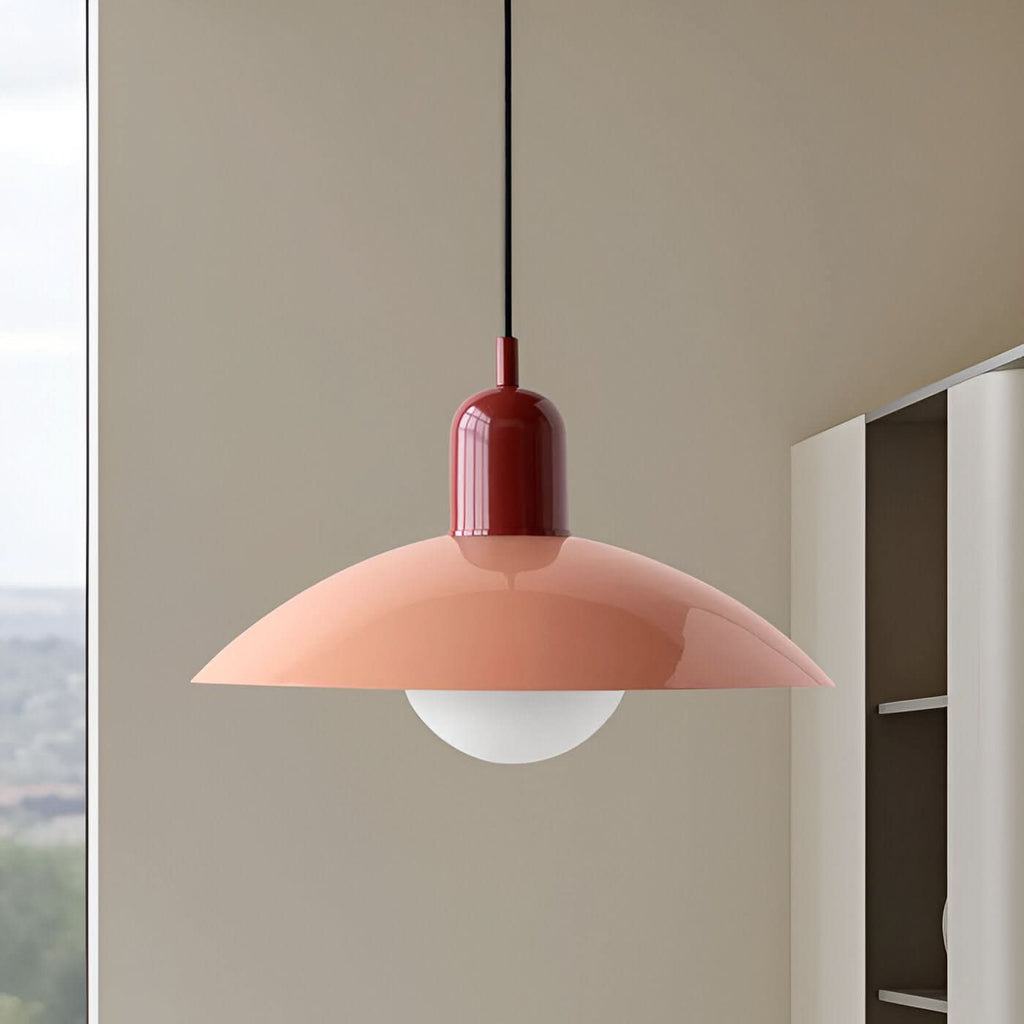 Modern Macaron Bauhaus Iron Pendant Light, 32cm, Adjustable 1.5m Cord