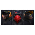 Vibrant 3-Piece Monkey Canvas Wall Art for Modern Spaces | Welvere-Welvere