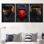 Vibrant 3-Piece Monkey Canvas Wall Art for Modern Spaces | Welvere-Welvere