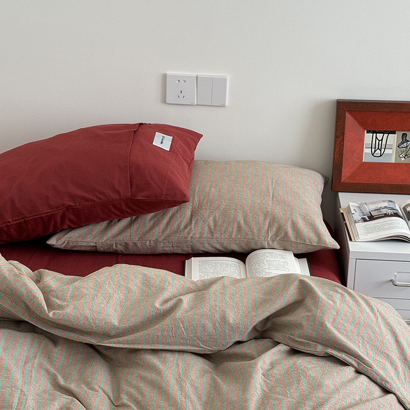 Mossstone Bedding Set - 100% Cotton-Welvere