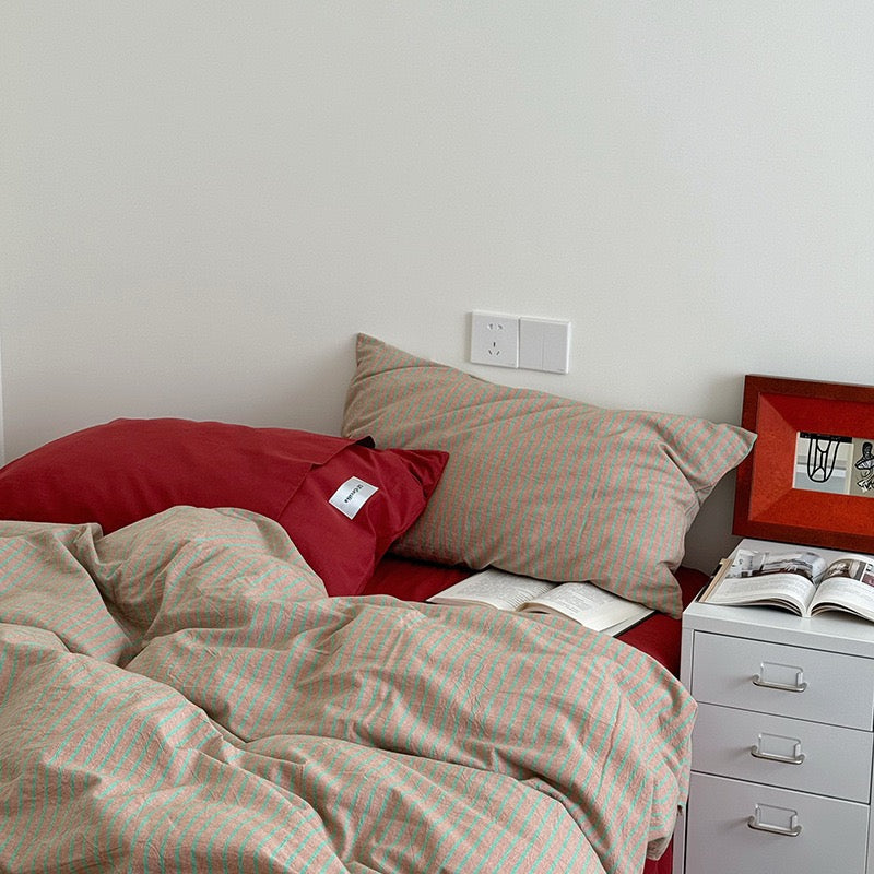 Mossstone Bedding Set - 100% Cotton-Welvere