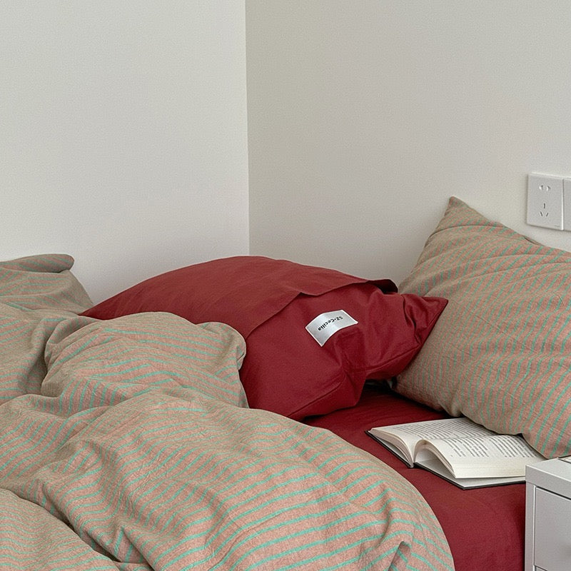Mossstone Bedding Set - 100% Cotton-Welvere