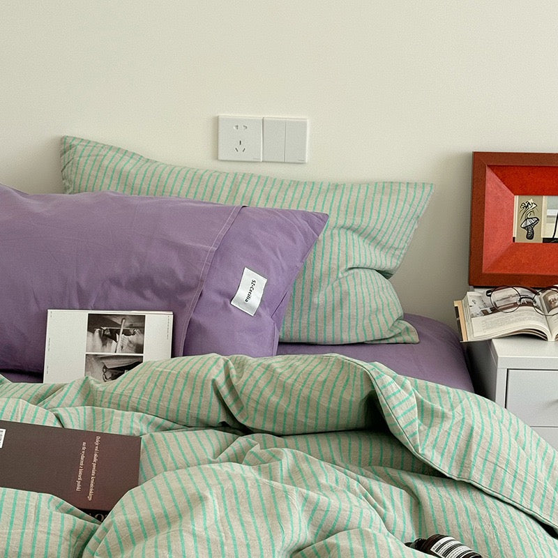 Mossstone Bedding Set - 100% Cotton-Welvere