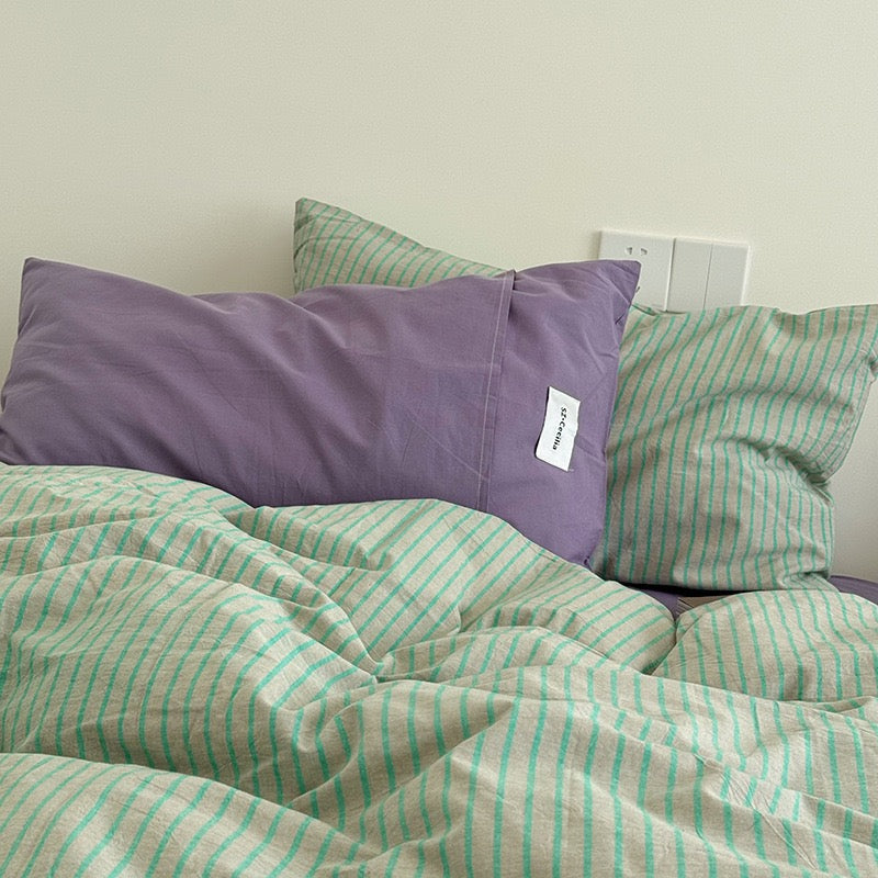 Mossstone Bedding Set - 100% Cotton-Welvere