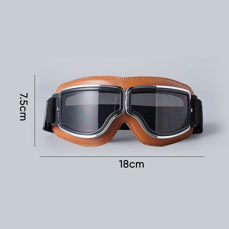 Vintage Motorcycle Goggles with Interchangeable Lenses and Comfort Padding, view 10