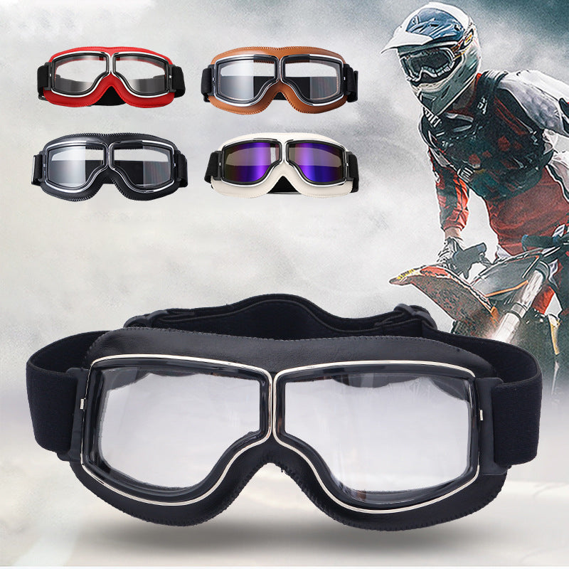Vintage Motorcycle Goggles with Interchangeable Lenses and Comfort Padding, view 7