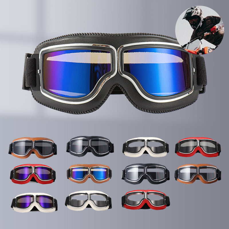 Vintage Motorcycle Goggles with Interchangeable Lenses and Comfort Padding, view 8