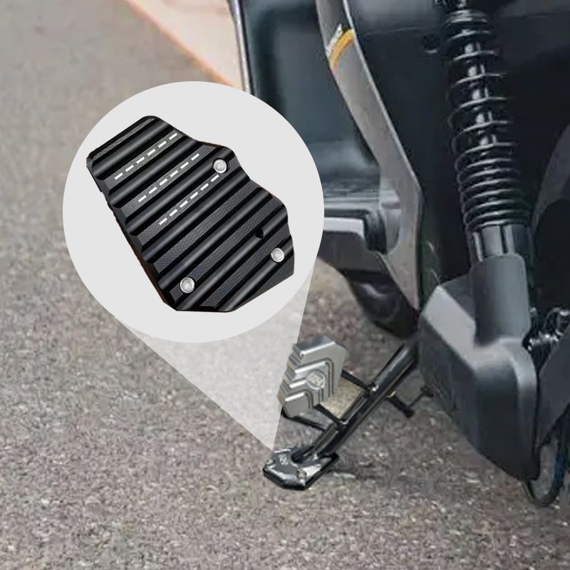 Motorcycle Kickstand Foot Side Stand Extension Pad, Aluminium Alloy, 5.5 × 8 cm