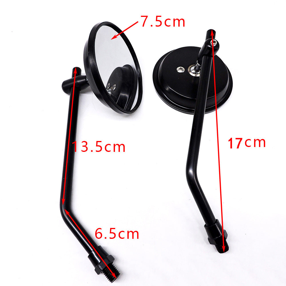Adjustable Chrome Motorcycle Handlebar Rearview Mirrors - Universal Clamp Mounts, view 2
