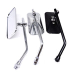 Adjustable Chrome Motorcycle Handlebar Rearview Mirrors - Universal Clamp Mounts, view 4