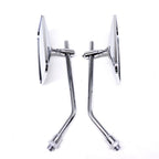 Adjustable Chrome Motorcycle Handlebar Rearview Mirrors - Universal Clamp Mounts, view 5