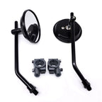 Adjustable Chrome Motorcycle Handlebar Rearview Mirrors - Universal Clamp Mounts, view 6