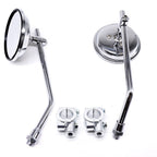 Adjustable Chrome Motorcycle Handlebar Rearview Mirrors - Universal Clamp Mounts, view 7