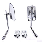Adjustable Chrome Motorcycle Handlebar Rearview Mirrors - Universal Clamp Mounts, view 8
