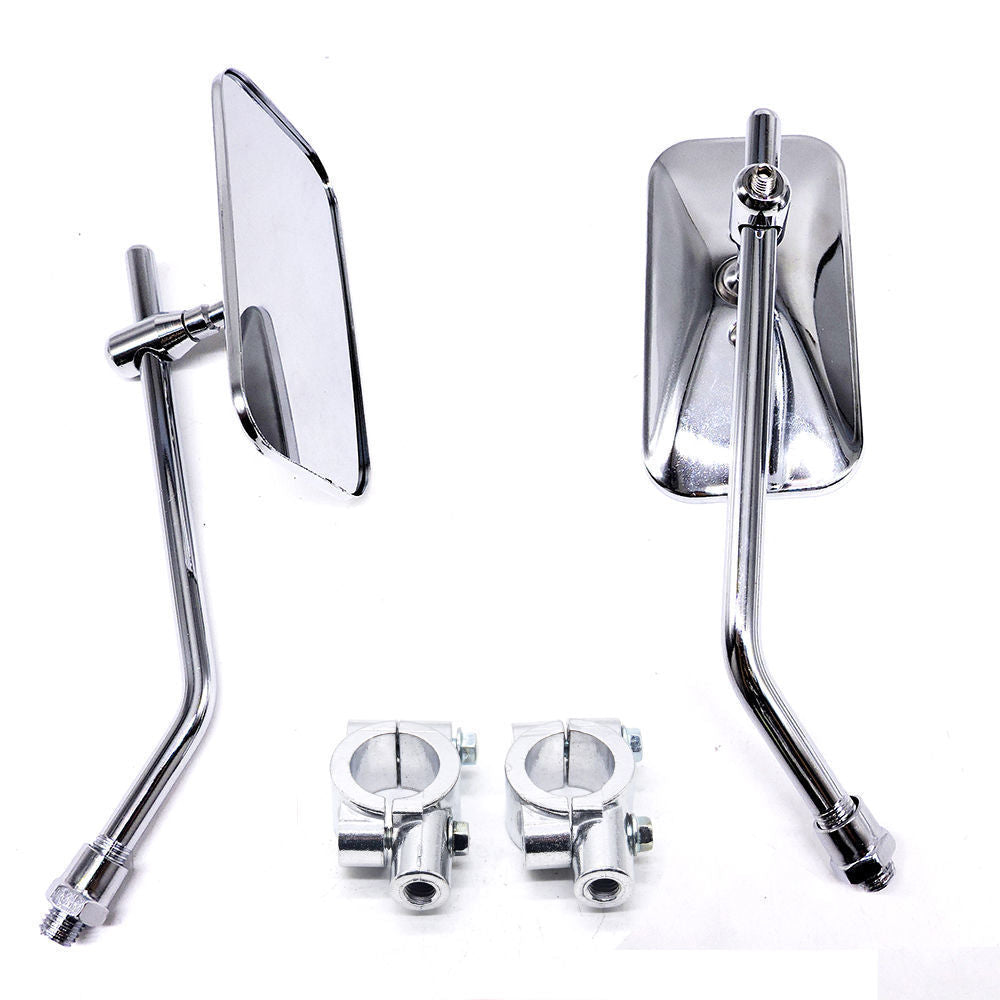 Adjustable Chrome Motorcycle Handlebar Rearview Mirrors - Universal Clamp Mounts, view 8