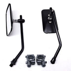 Adjustable Chrome Motorcycle Handlebar Rearview Mirrors - Universal Clamp Mounts, view 9