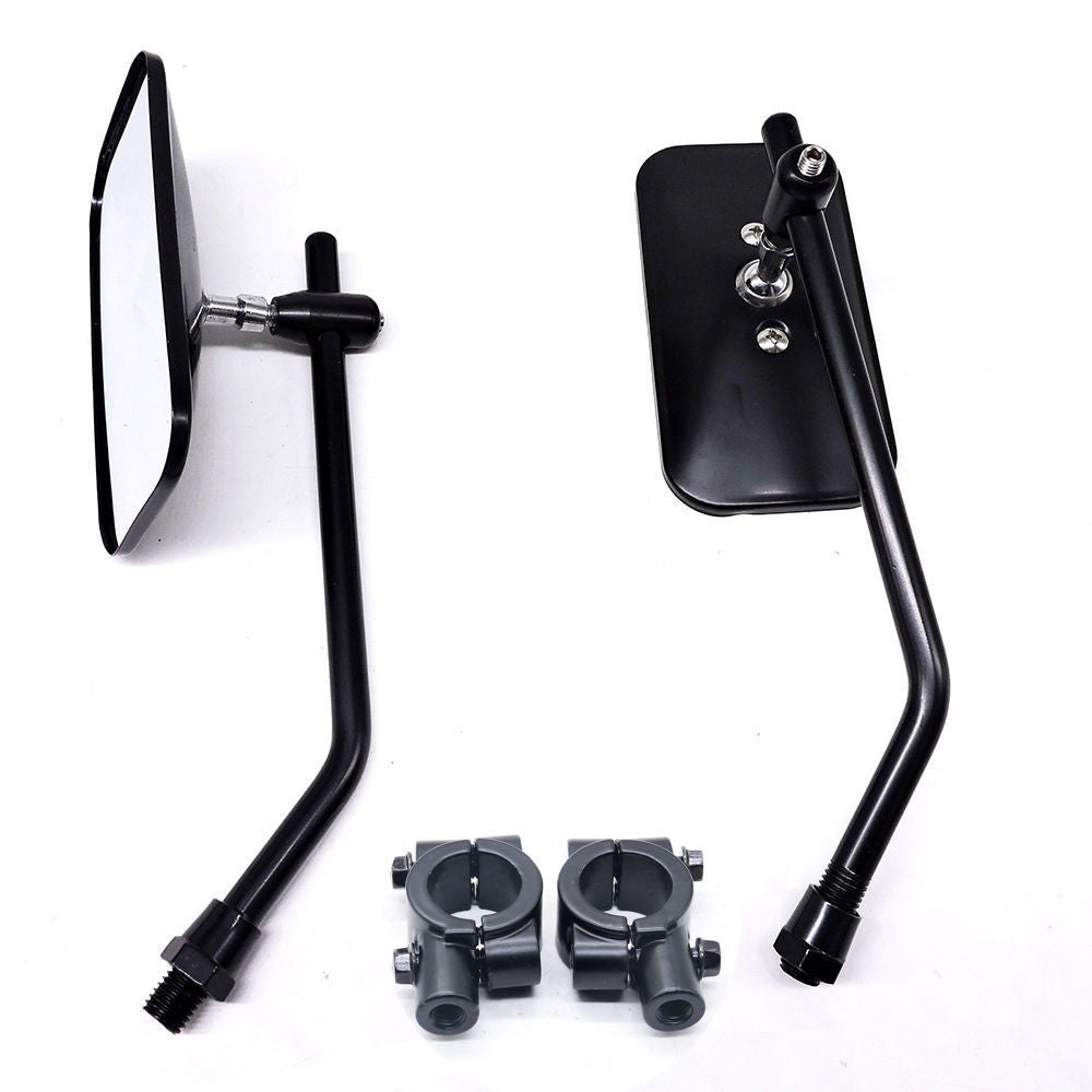 Adjustable Chrome Motorcycle Handlebar Rearview Mirrors - Universal Clamp Mounts, view 9