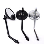 Adjustable Chrome Motorcycle Handlebar Rearview Mirrors - Universal Clamp Mounts