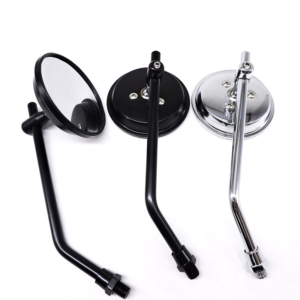 Adjustable Chrome Motorcycle Handlebar Rearview Mirrors - Universal Clamp Mounts