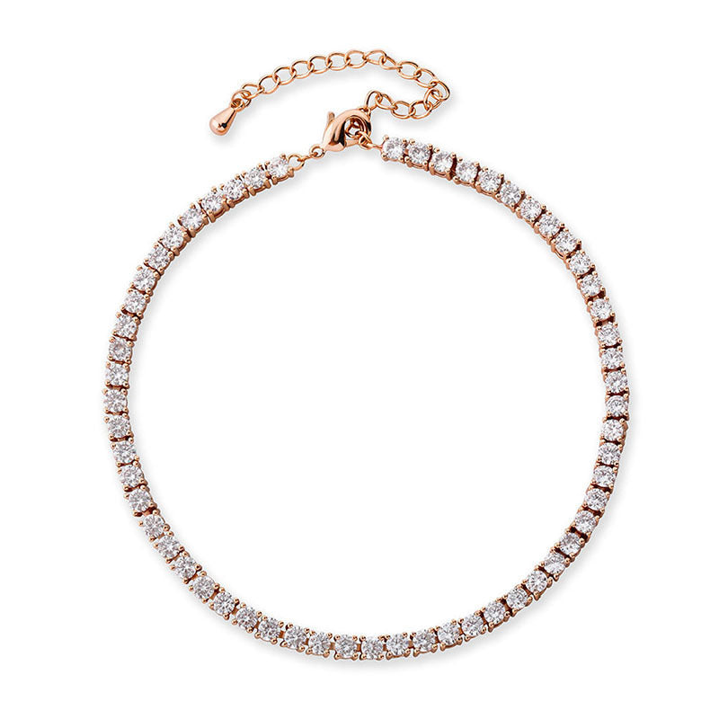 Multi-Faceted Crystal Anklet with Adjustable Extension Chain