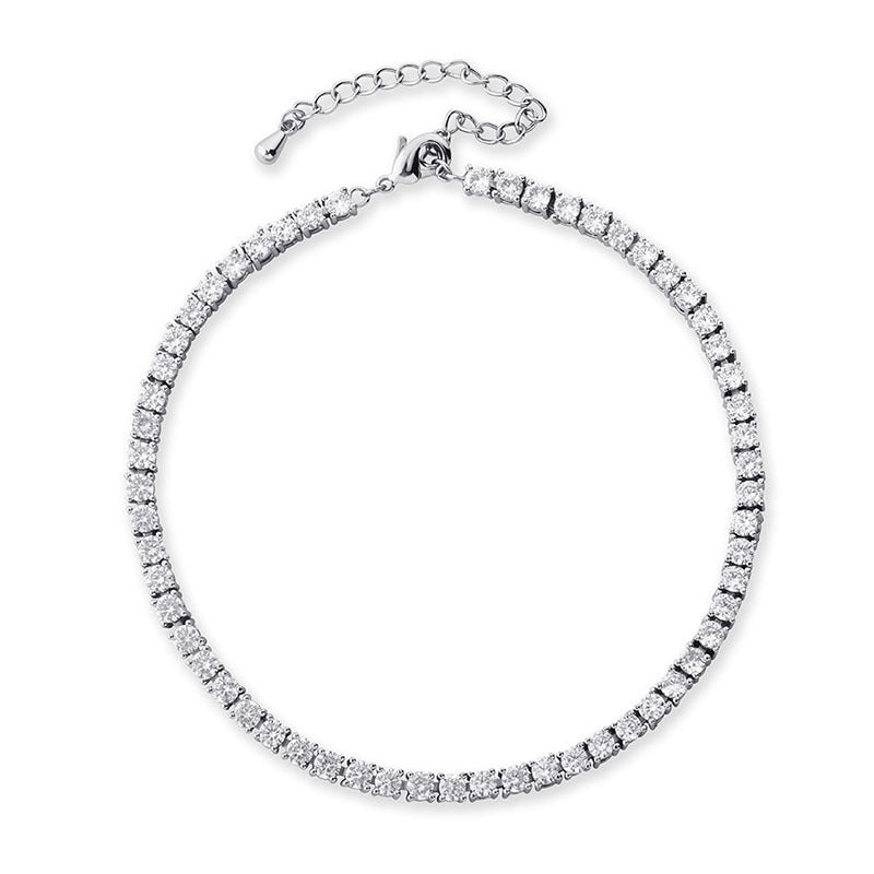 Multi-Faceted Crystal Anklet with Adjustable Extension Chain