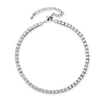 Multi-Faceted Crystal Anklet with Adjustable Extension Chain