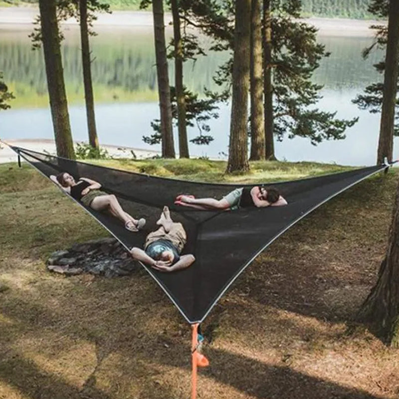 Multi-Person Nylon Camping Hammock, Three-Point Anchor System