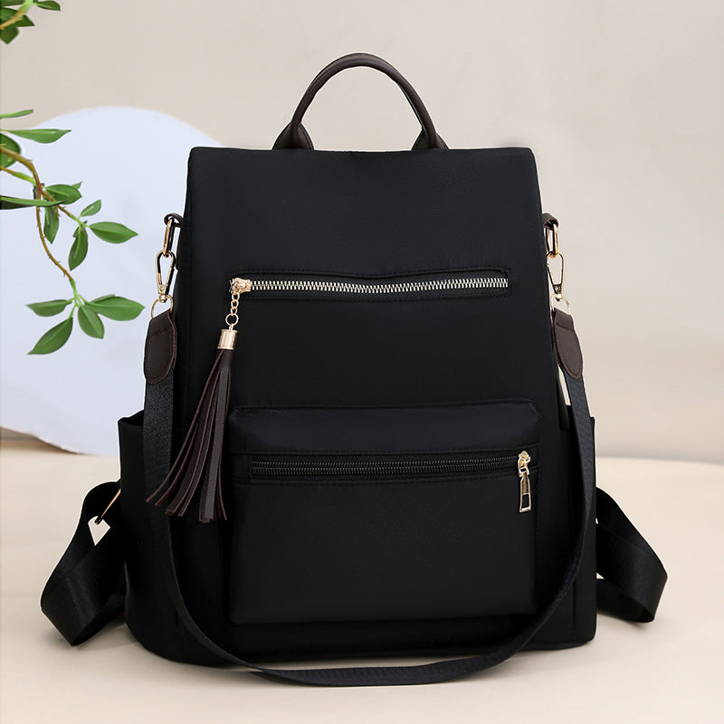 Multi-Pocket Backpack with Detachable Strap and Adjustable Padded Straps