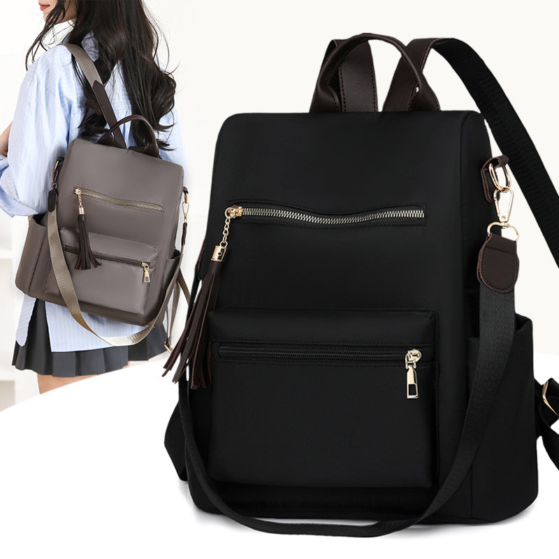 Multi-Pocket Backpack with Detachable Strap and Adjustable Padded Straps