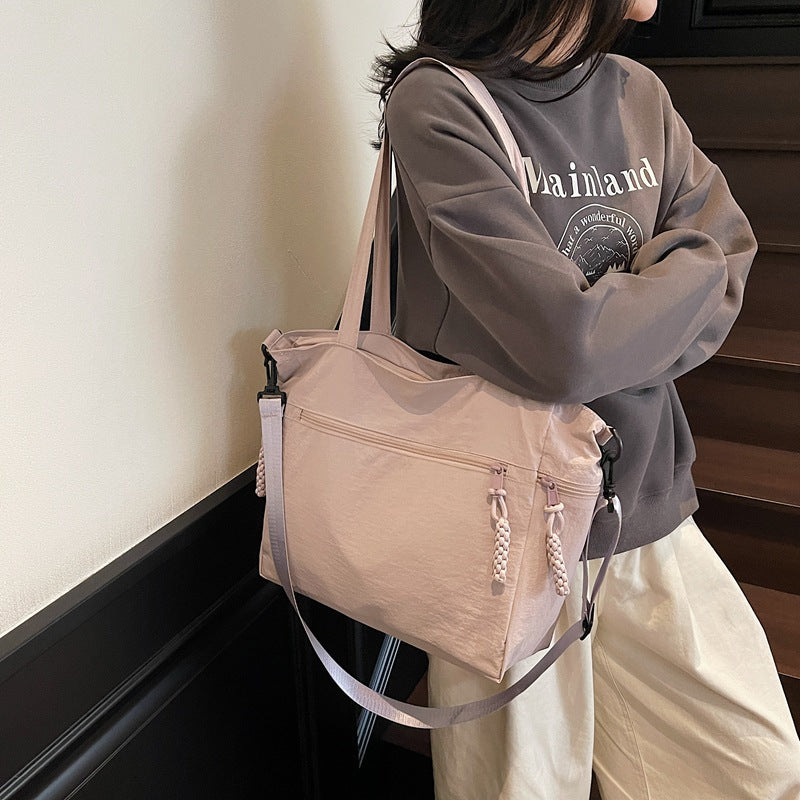 Multi-Pocket Travel Shoulder Tote with Adjustable Straps