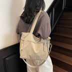 Multi-Pocket Travel Shoulder Tote with Adjustable Straps