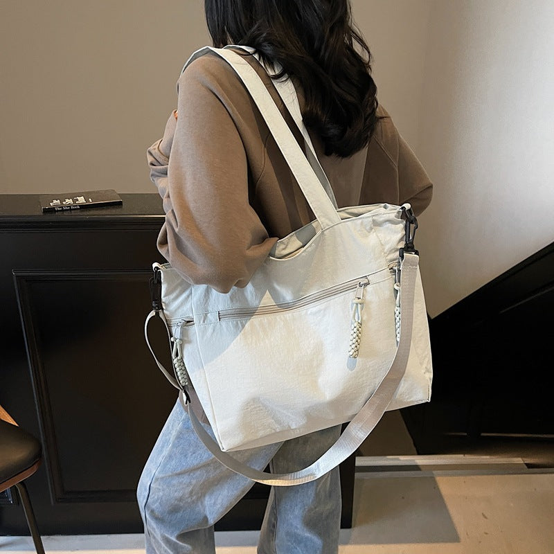 Multi-Pocket Travel Shoulder Tote with Adjustable Straps