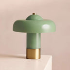 Mushroom Table Lamp in Glass and Metal