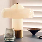 Mushroom Table Lamp in Glass and Metal