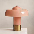 Mushroom Table Lamp in Glass and Metal