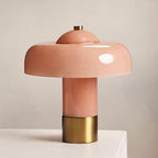 Mushroom Table Lamp in Glass and Metal