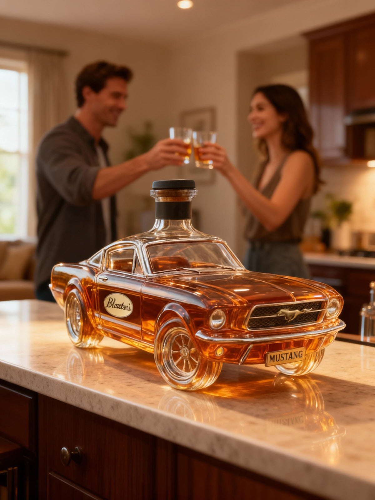 Mustang Car-Shaped Glass Whiskey Decanter for Bourbon and Spirits