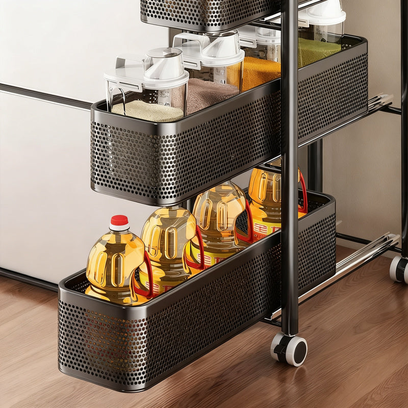 Narrow Carbon Steel Drawer Organiser for Kitchen and Bathroom