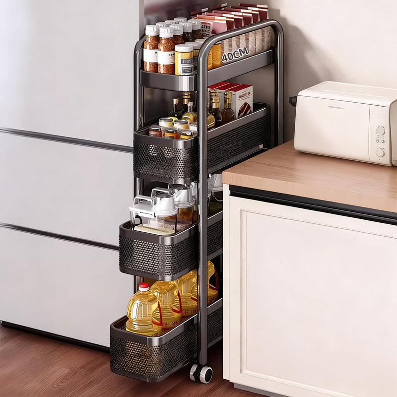 Narrow Carbon Steel Drawer Organiser for Kitchen and Bathroom