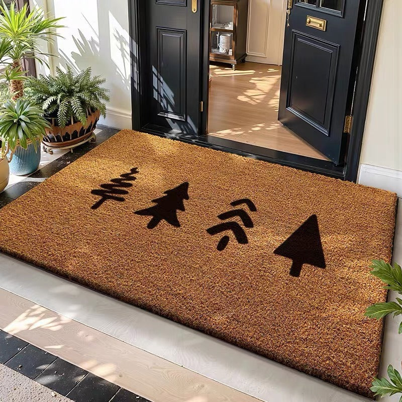 Natural Coir Welcome Mat with Sturdy Backing for Indoor and Outdoor Use