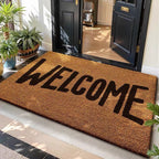 Natural Coir Welcome Mat with Sturdy Backing for Indoor and Outdoor Use