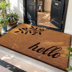 Natural Coir Welcome Mat with Sturdy Backing for Indoor and Outdoor Use