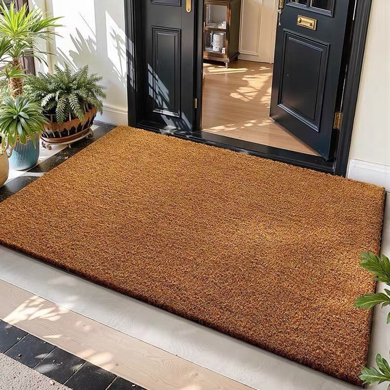 Natural Coir Welcome Mat with Sturdy Backing for Indoor and Outdoor Use