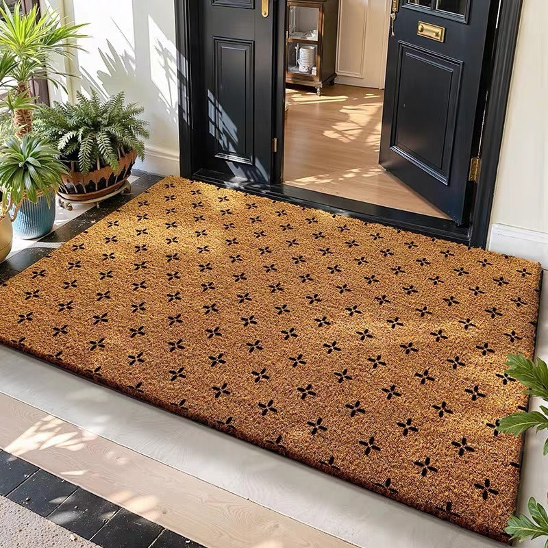 Natural Coir Welcome Mat with Sturdy Backing for Indoor and Outdoor Use